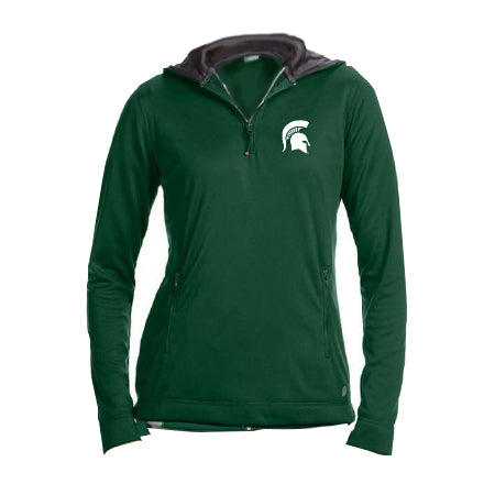 Michigan State Spartans Ladies 1/4 Zip Fleece Green Pullover